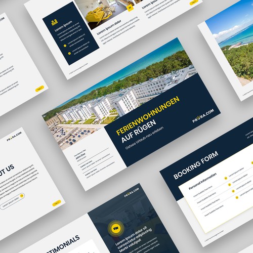 Presentation design with the title 'Prora.com Presentation Template'
