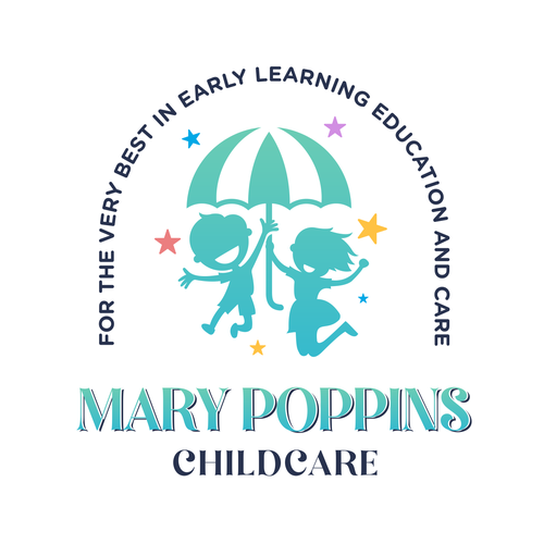 Umbrella logo with the title 'Mary Poppins Childcare'