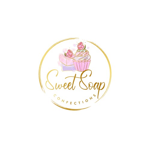 Cupcake logo with the title 'logo concept for soap company'