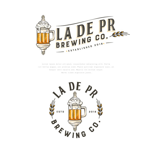 Hop design with the title 'Logo for La De PR Brewing'