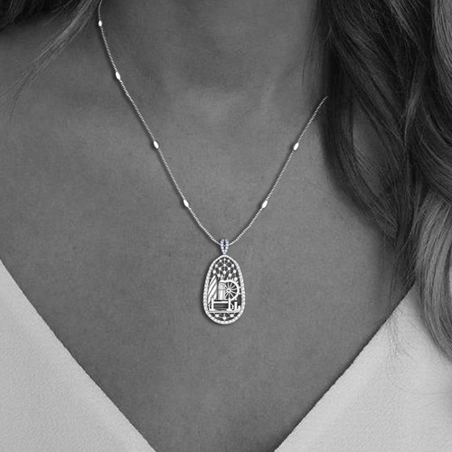 Necklace design with the title 'London Themed Necklace'