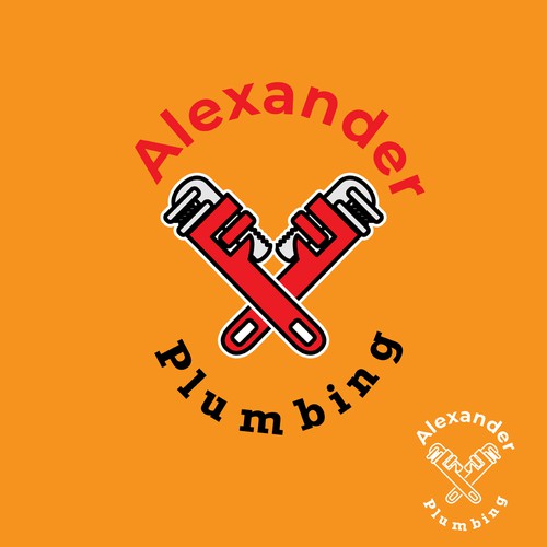 Wrench logo with the title 'Logo Design Entry for Alexander Plumbing'