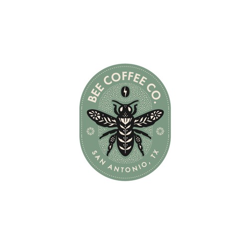 Voltage logo with the title 'Logo design for an eco-friendly💚 micro roastery Bee Coffee Co. '