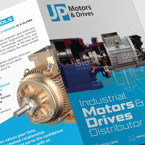 Layout design with the title 'JP Motors Brochure'