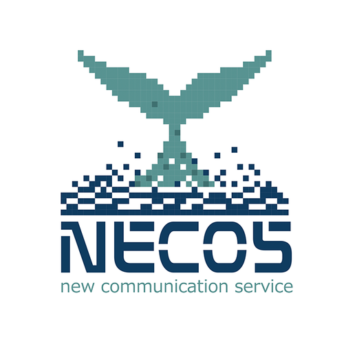 Whale logo with the title 'necos'