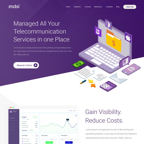 Tech website with the title 'IT Company Design'