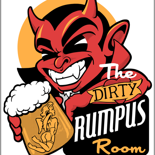 Angel design with the title '1930's Mischievous Devil for a bar'