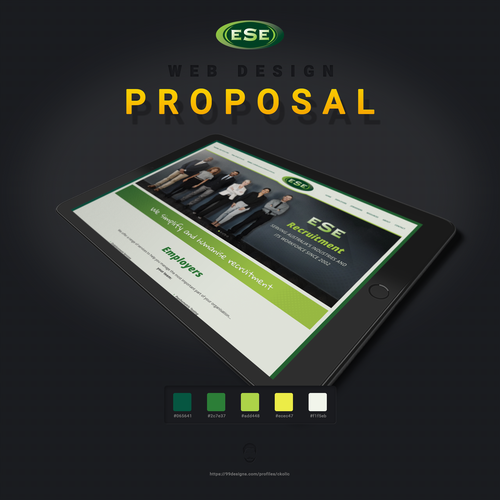 Green website with the title 'ESE Recruitment'