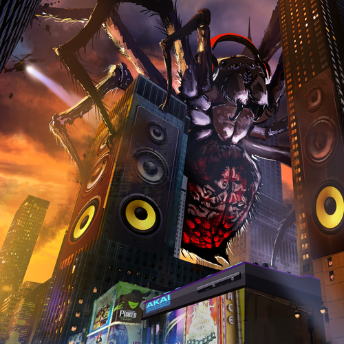 Poster artwork with the title 'Social Media illustration'