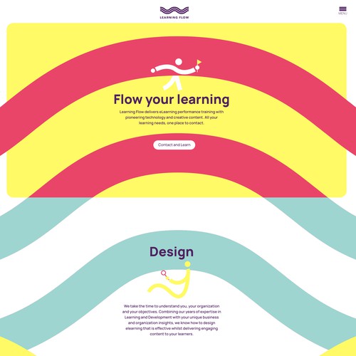 E-learning design with the title 'Learning Flow landing page'