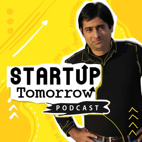 Cover illustration with the title 'Cover for the Podcast StartupTomorrow '