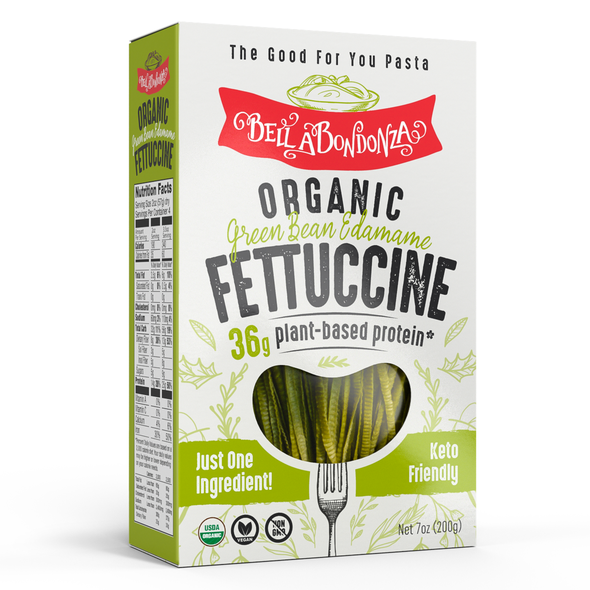 Organic packaging with the title 'Packaging Design for Organic Fettuccine'