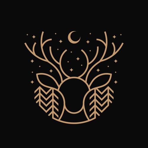 Travel t-shirt with the title 'midnight deer'