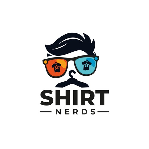 Hanger logo with the title 'Shirt Nerds Logo'