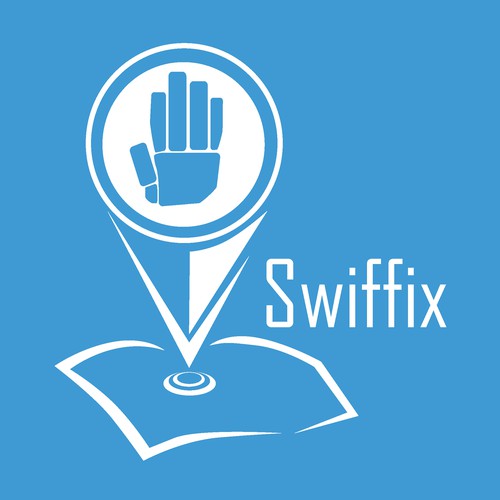 Location pin logo with the title 'HELP ME 4 for Swiffix'