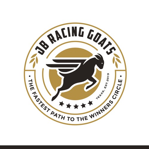 Racing logo with the title 'Logo design for a fun and modern Goat breeder'