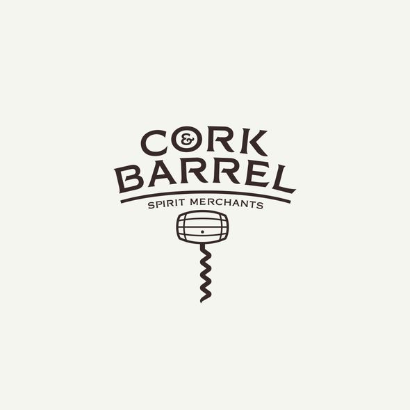 Cork logo with the title 'Logo for The Cork & Barrel  liquor store '