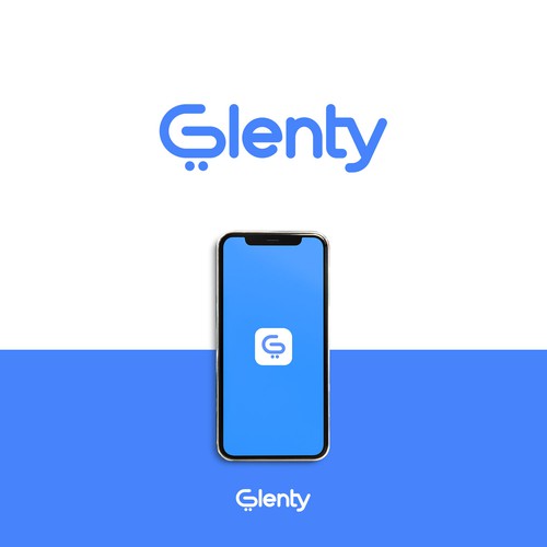 Shopping cart logo with the title 'Glenty - Logo'