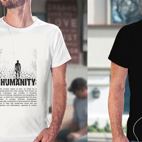 Human figure design with the title 'T shirt Design for Humanity Church'