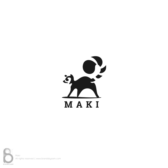 Lemur design with the title 'Logo Design for MAKI'