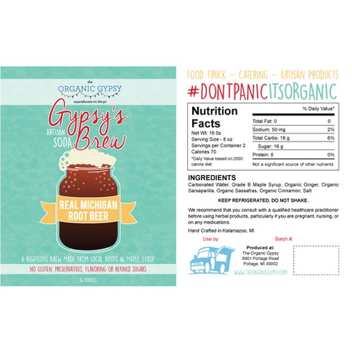 Artisan label with the title 'Gypsy's Brew'