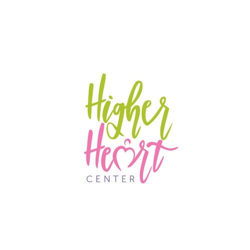 Pink and green design with the title 'Healing and spiritual logo'
