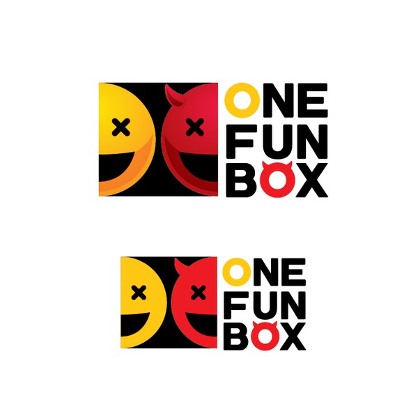 Emoticon logo with the title 'Logo design with emojis'