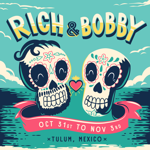 Invite design with the title 'Wedding invite for an  awsome couple'