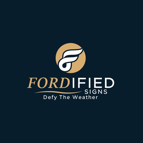 Construction company logo with the title 'FORDIFIED SIGNS LOGO.'