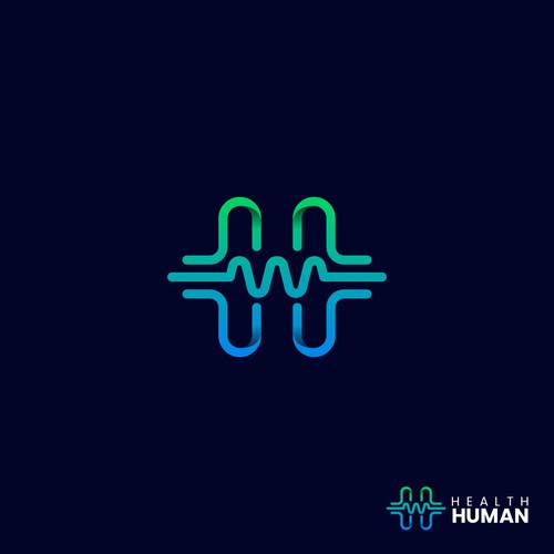 Heart brand with the title 'Health Human Modern Logo'