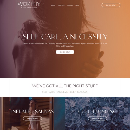 Colorful website with the title 'Wellness studio website'