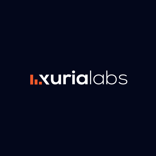 Purple and red logo with the title 'Xuria Labs Logo'
