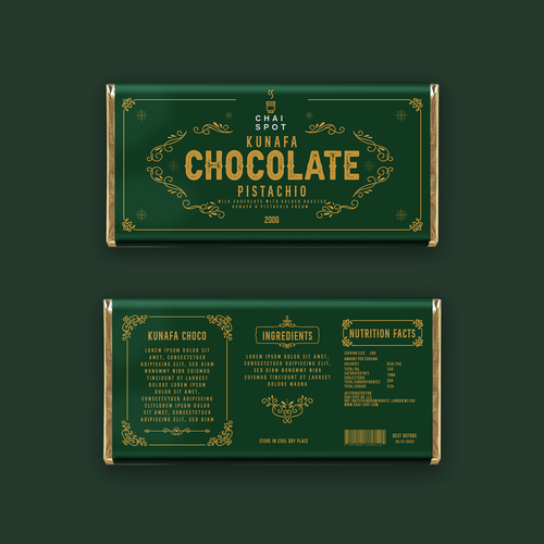 Dubai design with the title 'Chocolate bar design'