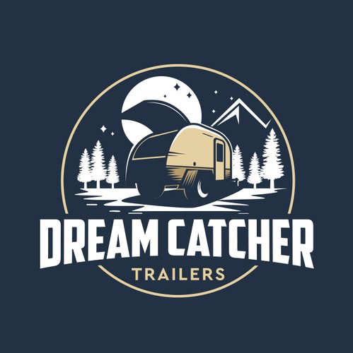 Trailer logo with the title 'Dream Catcher Trailers-Logo for camping trailer hand crafted'