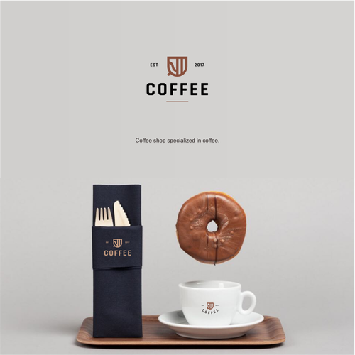Donut design with the title 'QW COFFEE'