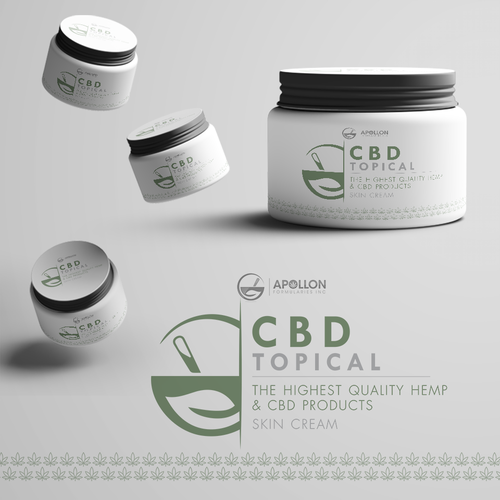 Skincare label with the title 'Apollon Formularies CBD Cream'