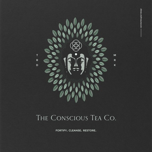 Beverage design with the title 'Meditative mark for The Conscious Tea Co.'