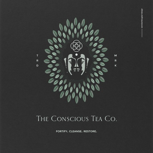 Meditation design with the title 'Meditative mark for The Conscious Tea Co.'