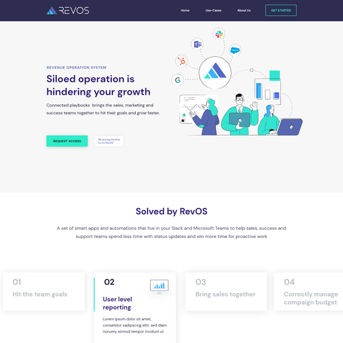 Software website with the title 'REVENUE OPERATION SYSTEM website '