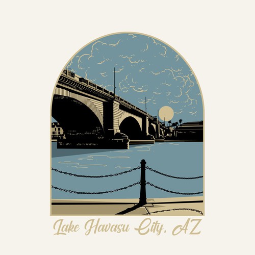 Bridge design with the title 'Lake havasu city, AZ'