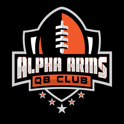 Football logo with the title 'Alpha arms football'