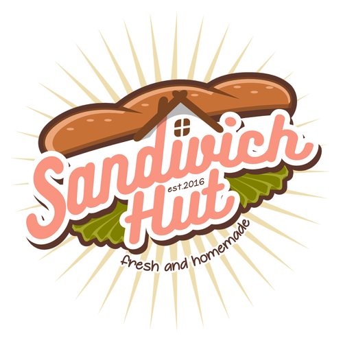 Homemade logo with the title 'Sandwich hut logo'