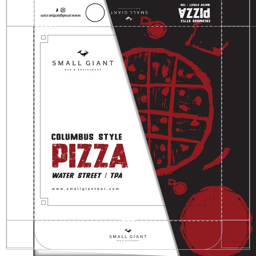 Pizza box design with the title 'Custom Pizza Box'