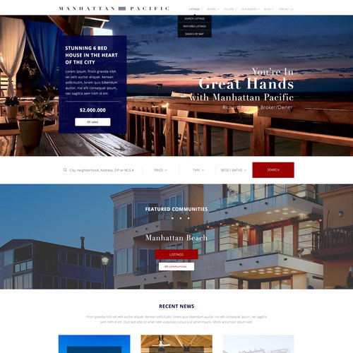 Parallax design with the title 'Home webpage concept for Real Estate Agency'