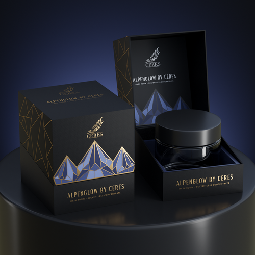 High-end packaging with the title 'Luxury Cannabis Concentrate'