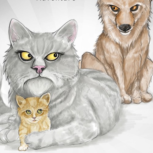 Coyote design with the title 'Concept for children book'