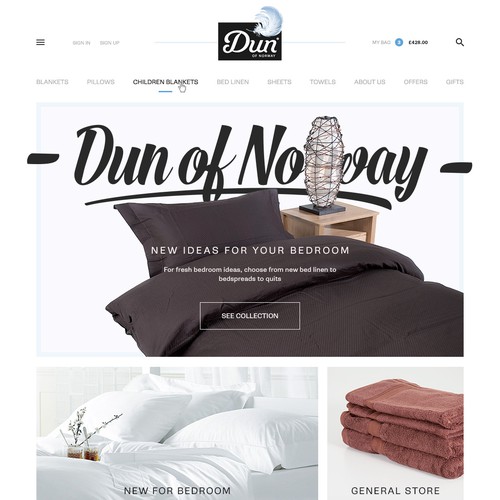 Bed design with the title 'Create a simple, modern and bright webshop'