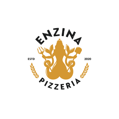 Pizza design with the title 'Enzina Pizzeria Logo'