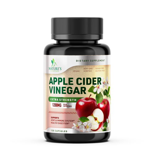 Pure design with the title 'Apple Cider Vinegar Label'