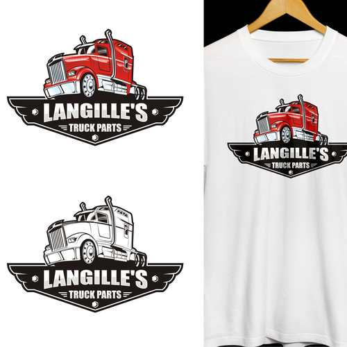 Part logo with the title 'logo concept for langille's truck parts'